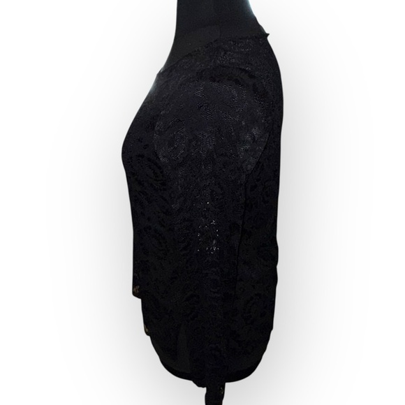 NWT KAREN KANE Black Long Sleeve Floral Lace Blouse - Large - Picture 4 of 17